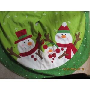 Snowman tree skirt with 2 matching stockings